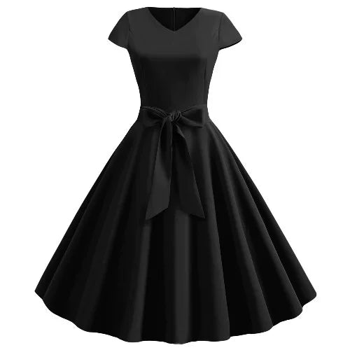 Koralorange vintage-kjole med feminin silhuet — Nordleva