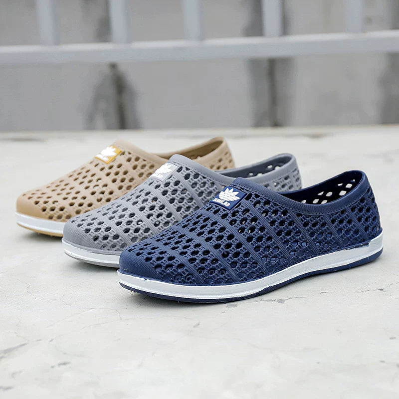 Perforerede Slip-On Sko i tre farver, gruppebillede — Nordleva