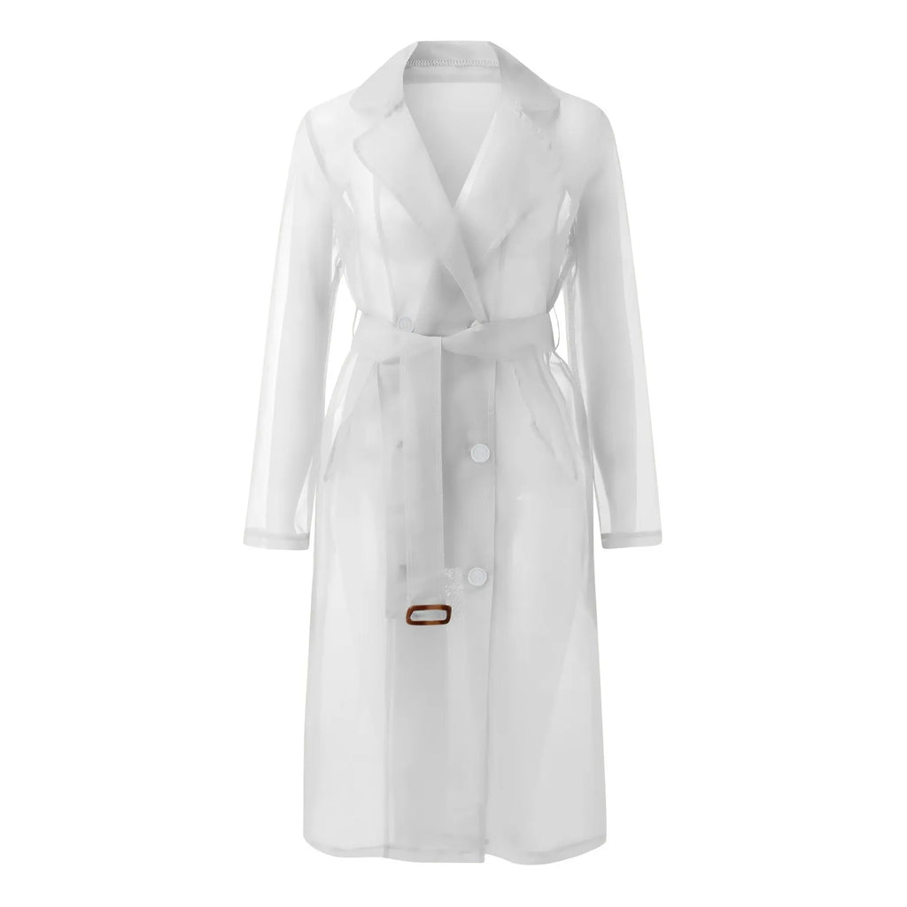 Transparent Trenchcoat Med Bindebælte