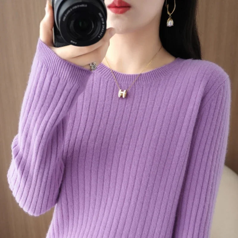 Ribstrikket Pullover