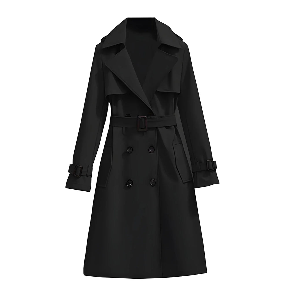 Lang Trenchcoat Med Brede Revers 2