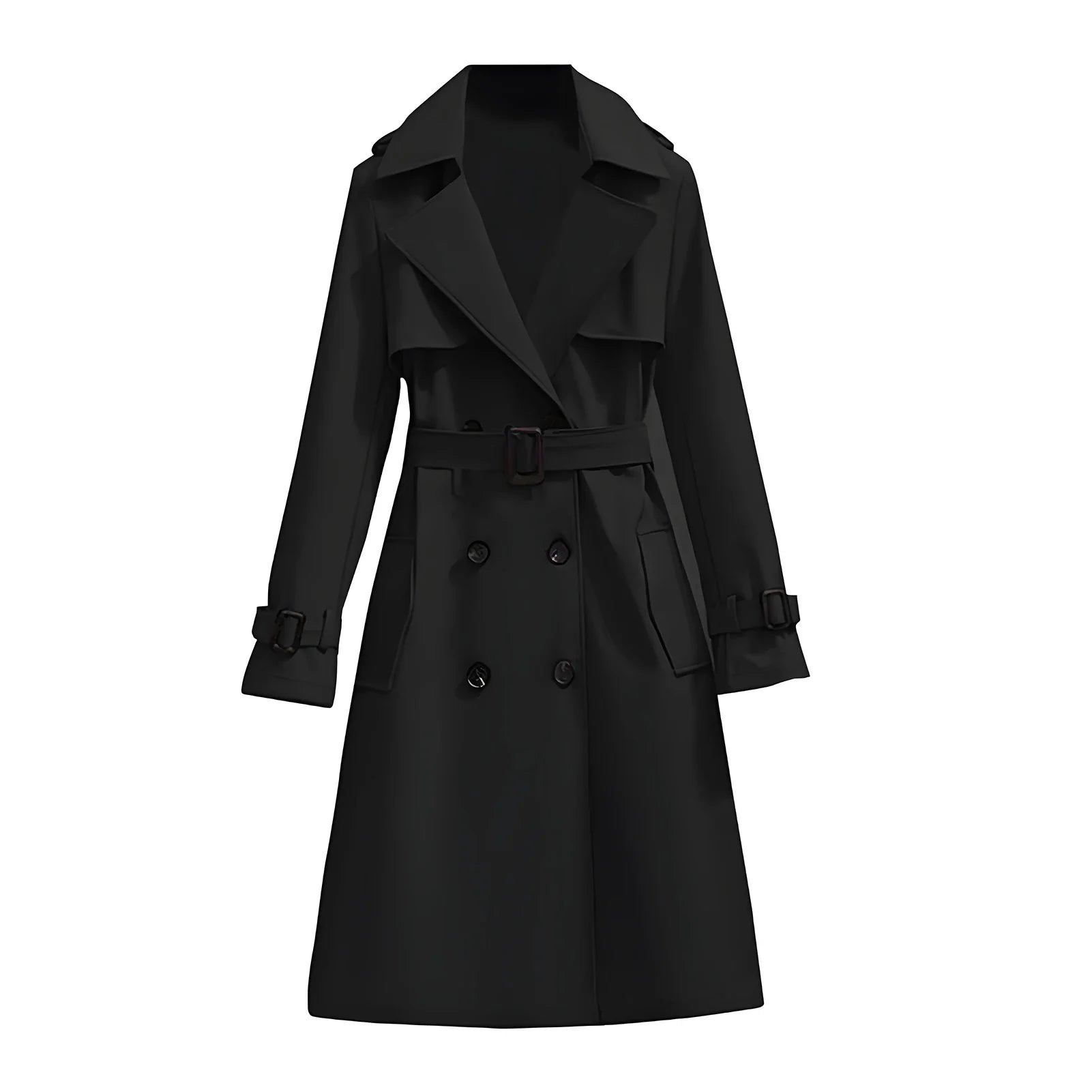 Lang Trenchcoat Med Brede Revers 2