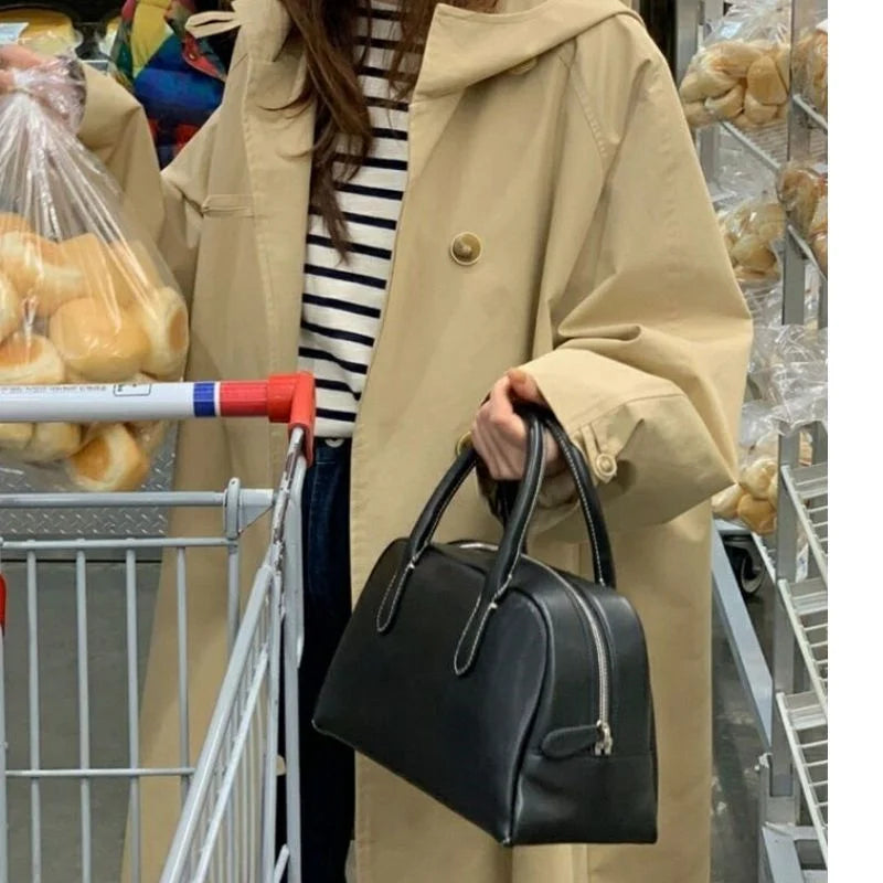 Afslappet Trenchcoat Med Hætte