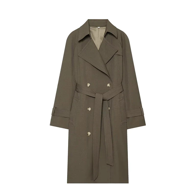 Lang Trenchcoat Med Brede Slag