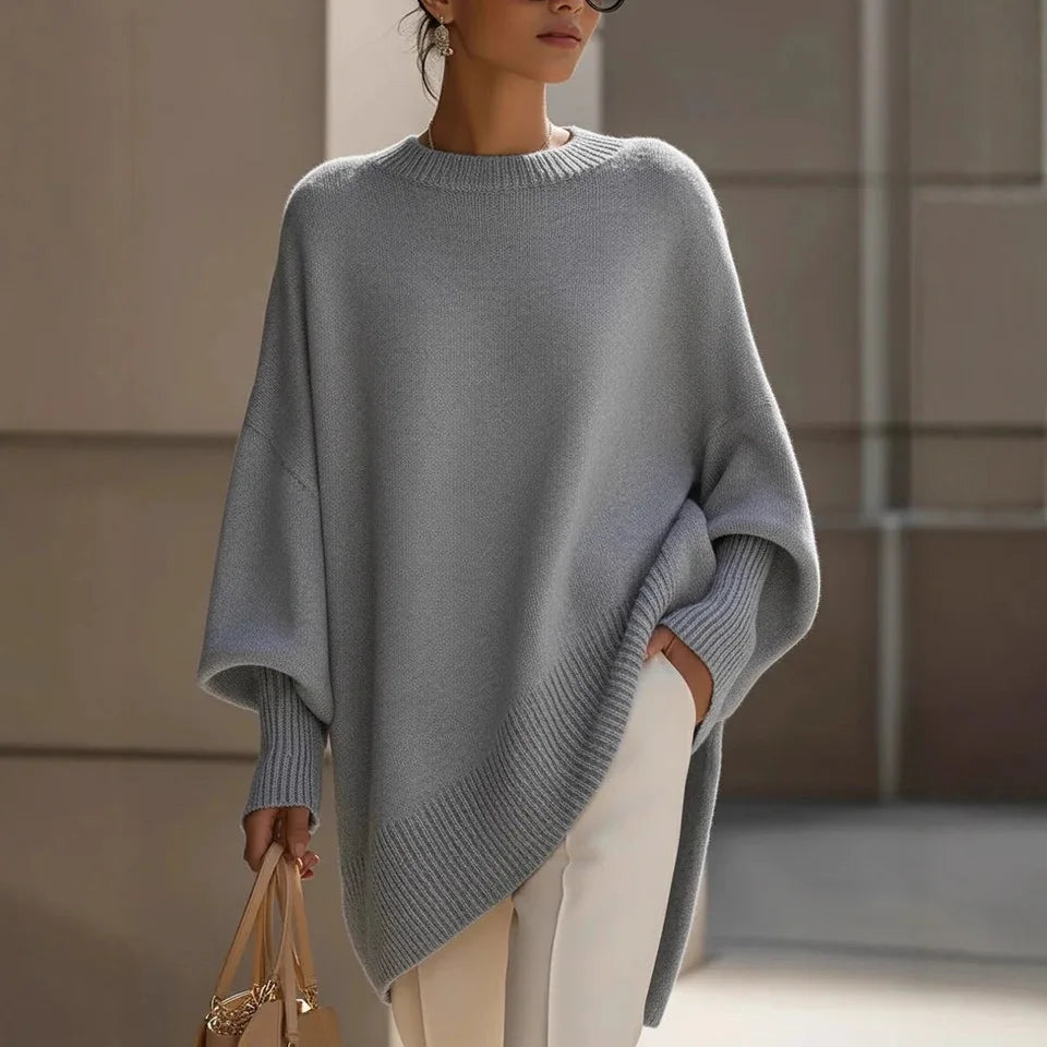 Oversized Asymmetrisk Strikbluse