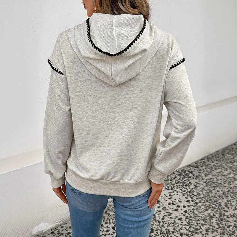 Hoodie Med Kontrastkant