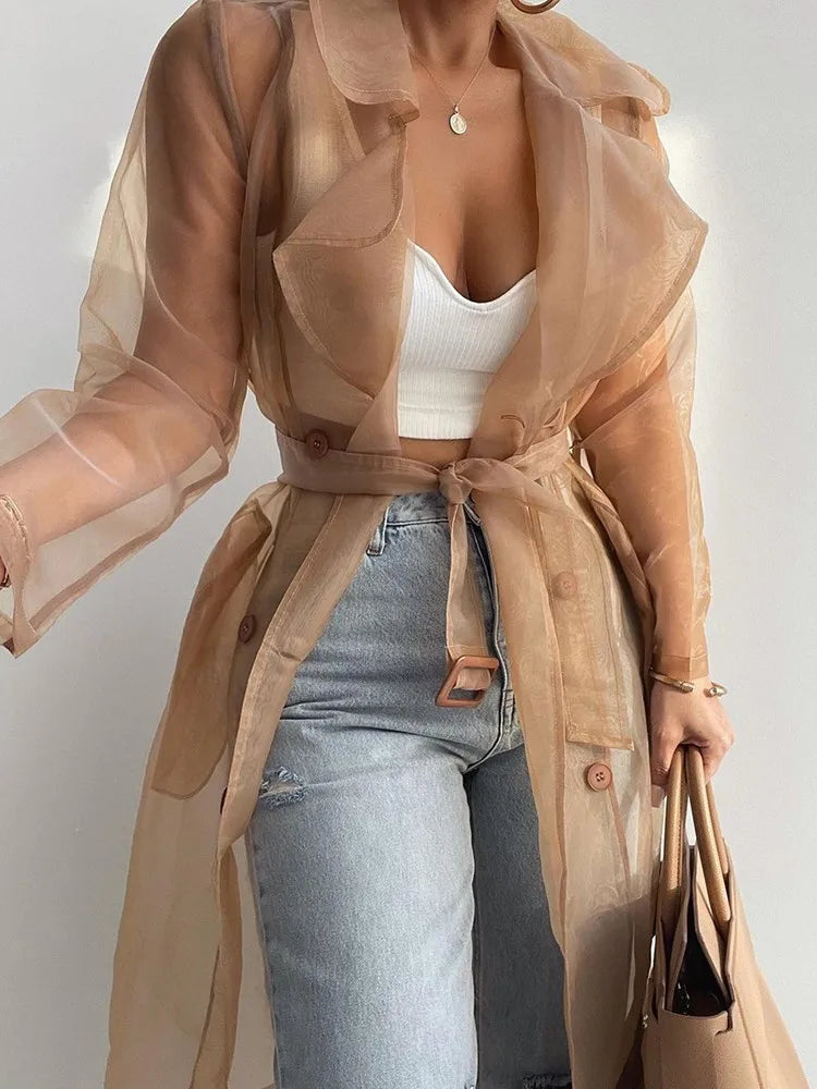Transparent Lang Trenchcoat