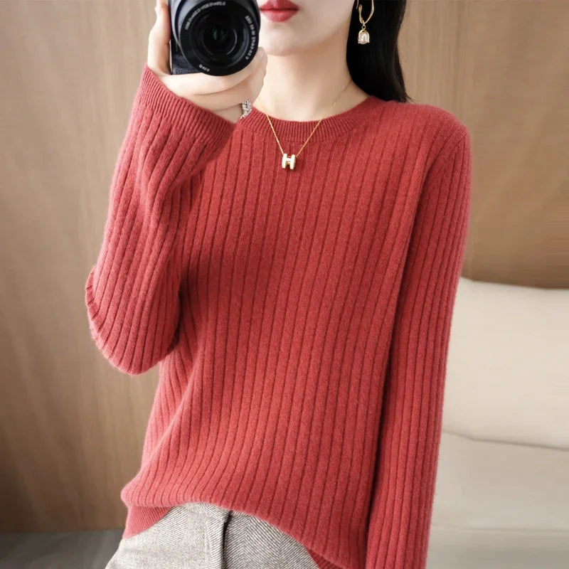 Ribstrikket Pullover