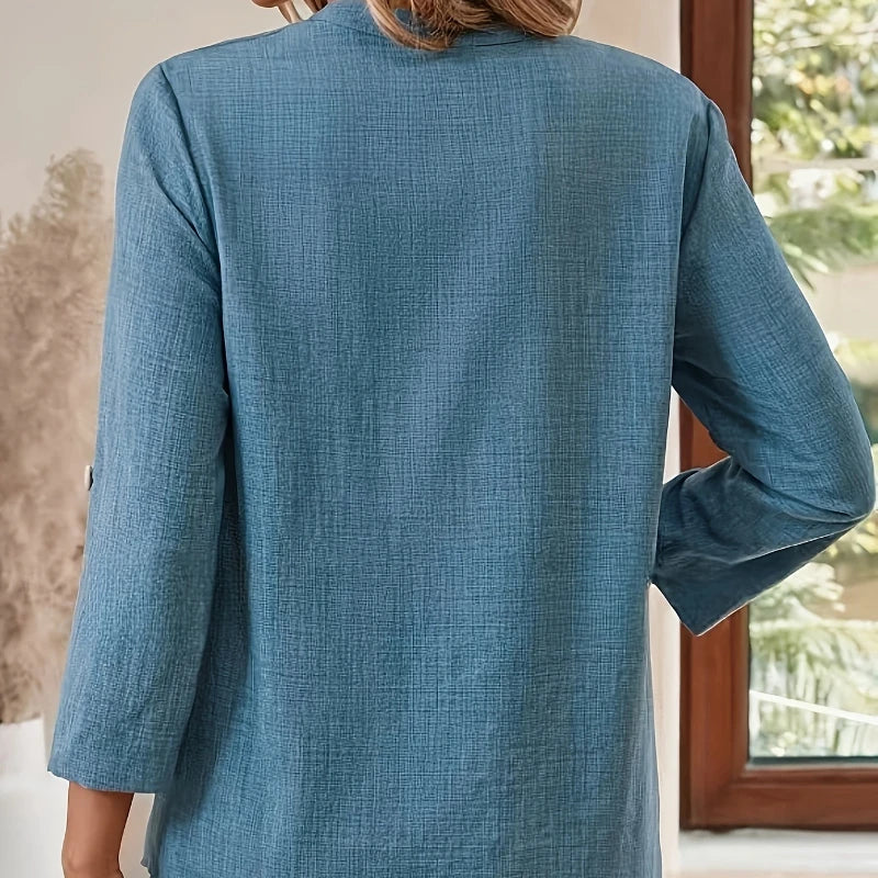 Afslappet Lang Bluse Med Lomme