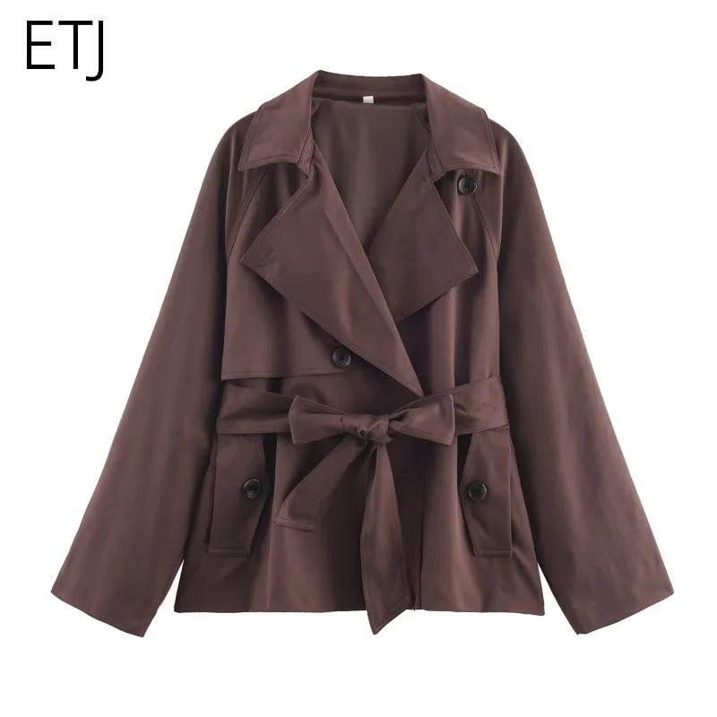 Kort Trenchcoat Med Bindebælte