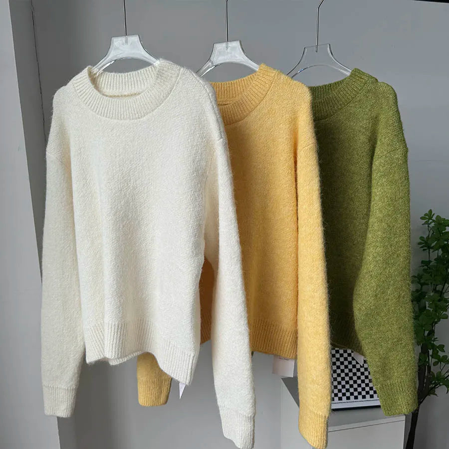 Oversized Børstet Striktrøje