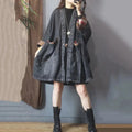 Oversized Denimfrakke Med Ternede Kanter