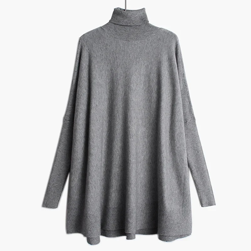 Oversized Tunika-Strik Med Flagermusærmer
