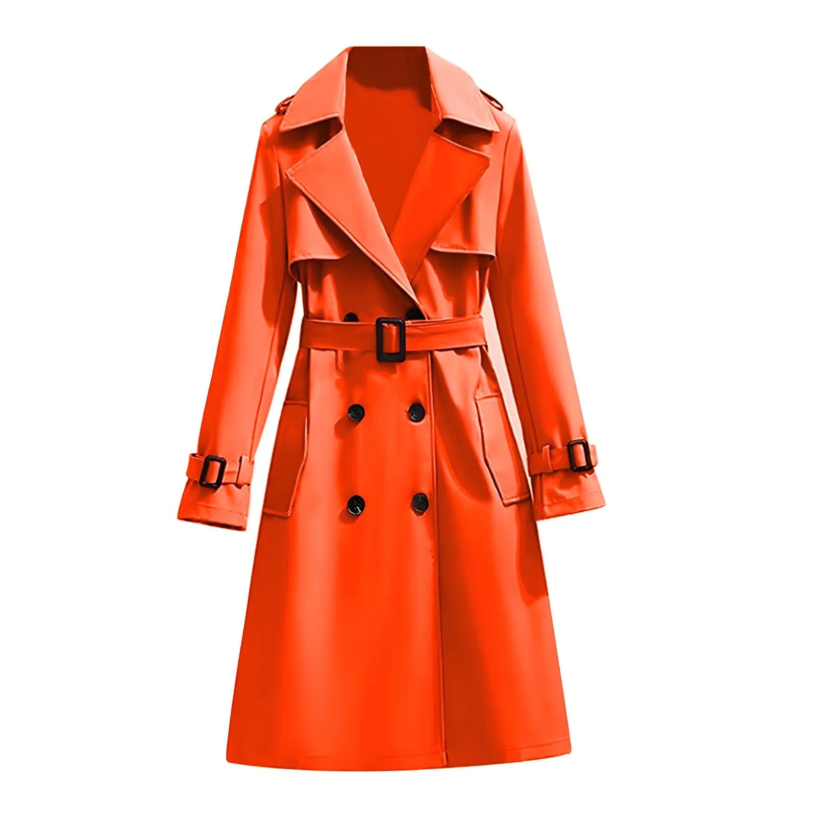 Lang Trenchcoat Med Brede Revers 2