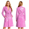 Wet-Look Trenchcoat med Bindebælte