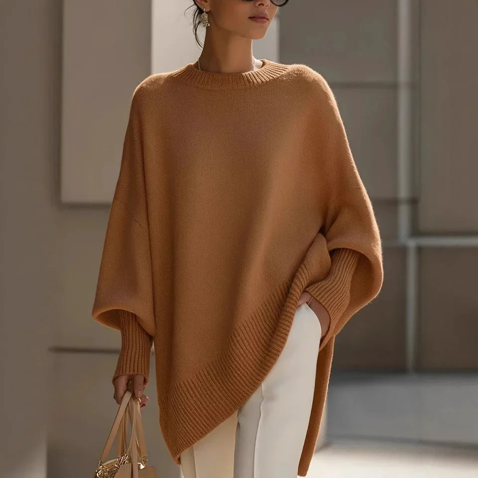 Oversized Asymmetrisk Strikbluse