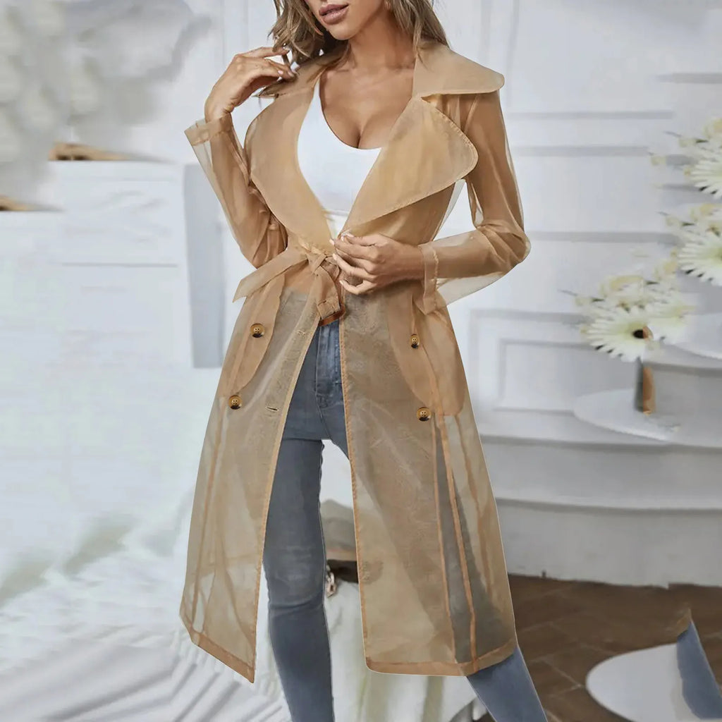Transparent Trenchcoat i Mesh