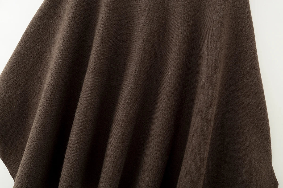 Oversized Cape-Striktrøje Med Flagermusærmer