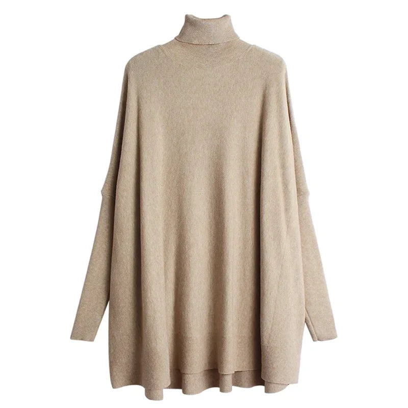 Oversized Tunika-Strik Med Flagermusærmer