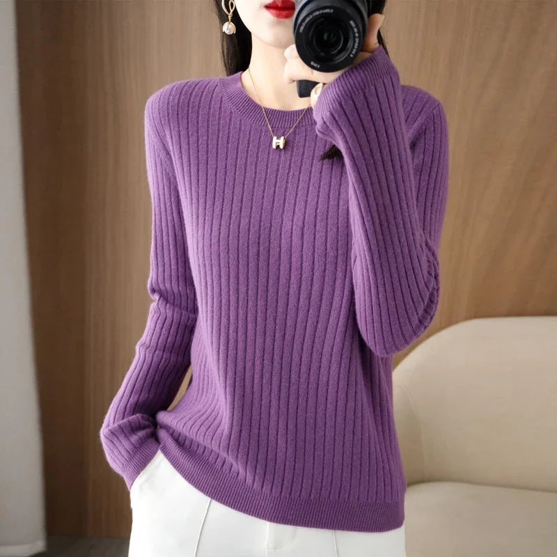 Ribstrikket Pullover