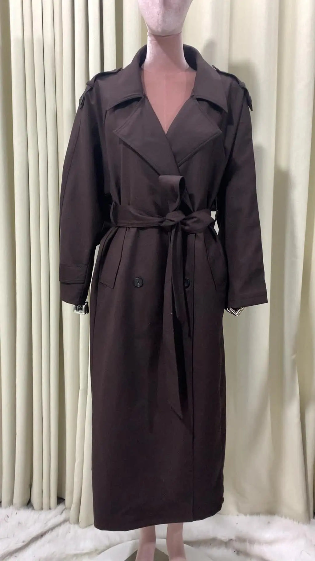 Oversized Trenchcoat Med Bindebælte