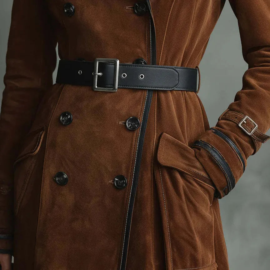 Trenchcoat i Imiteret Ruskind