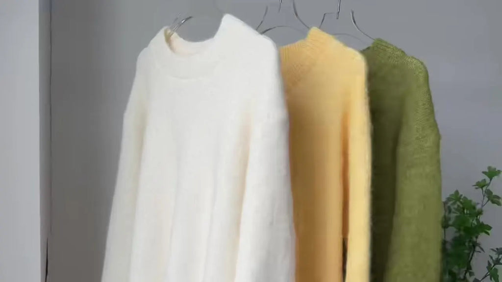 Oversized Børstet Striktrøje