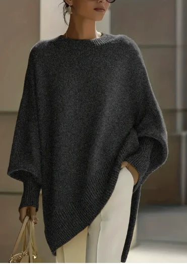 Oversized Asymmetrisk Strikbluse