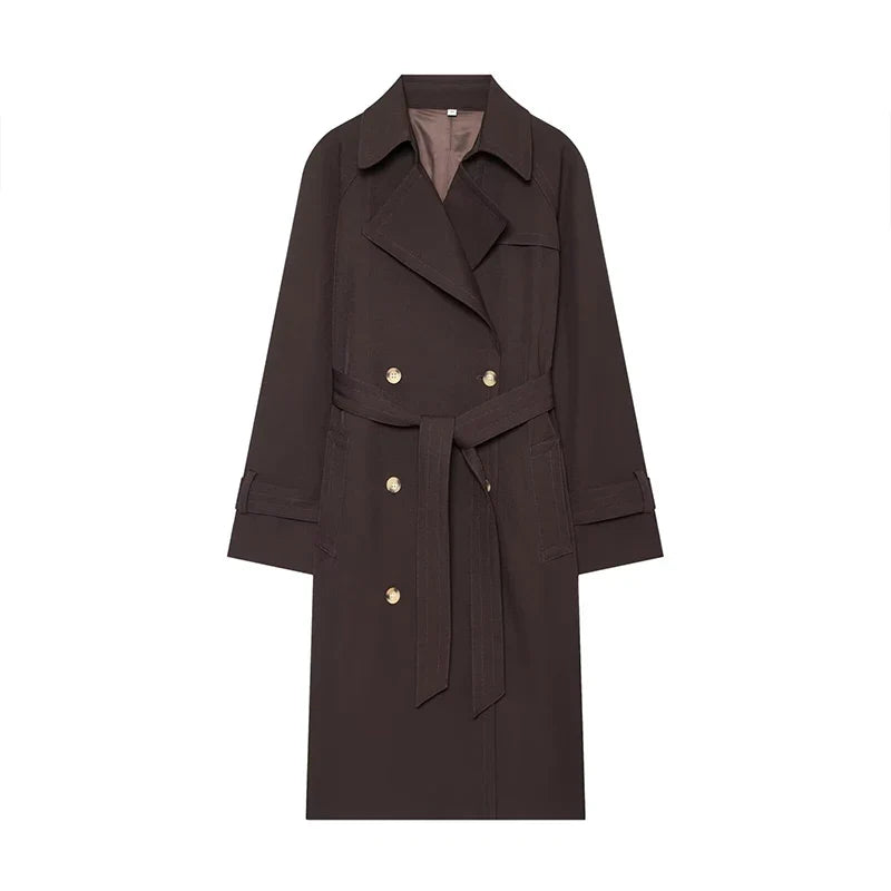 Lang Trenchcoat Med Brede Slag