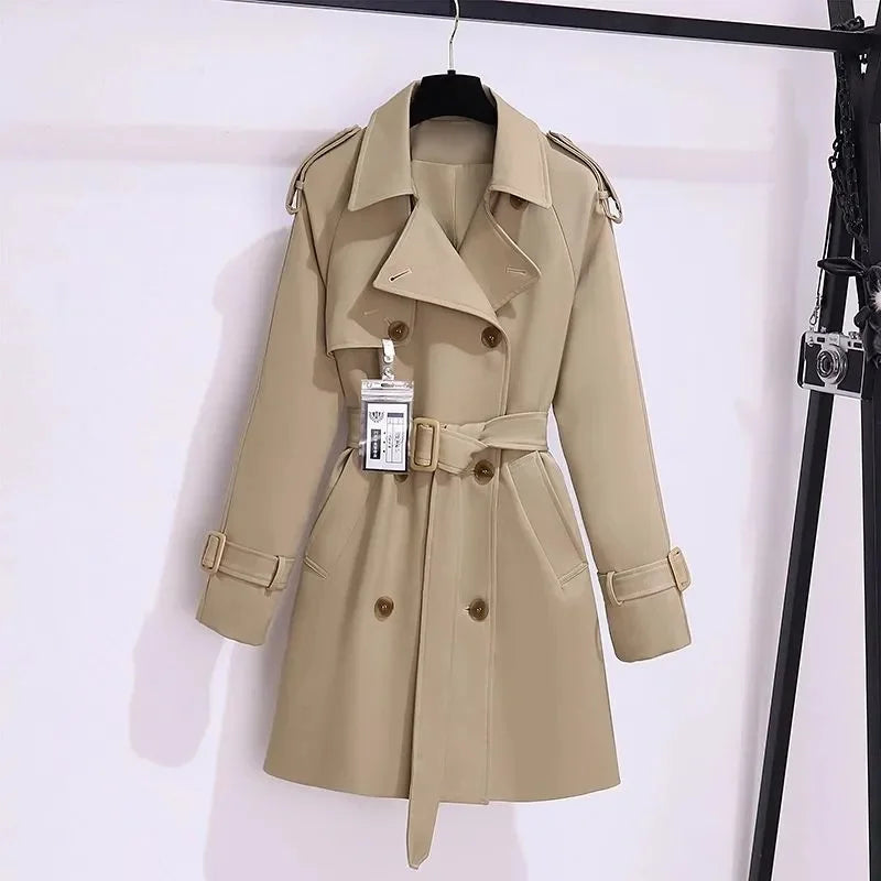 Dobbeltradet Trenchcoat Med Skulderstropper