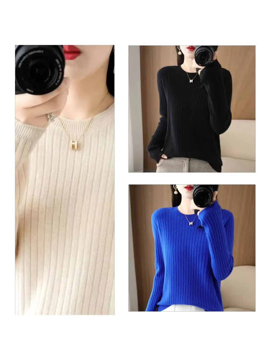 Ribstrikket Pullover