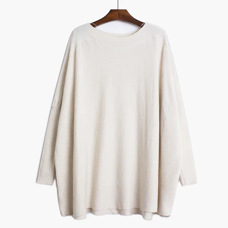 Oversized Tunika-Strik Med Flagermusærmer