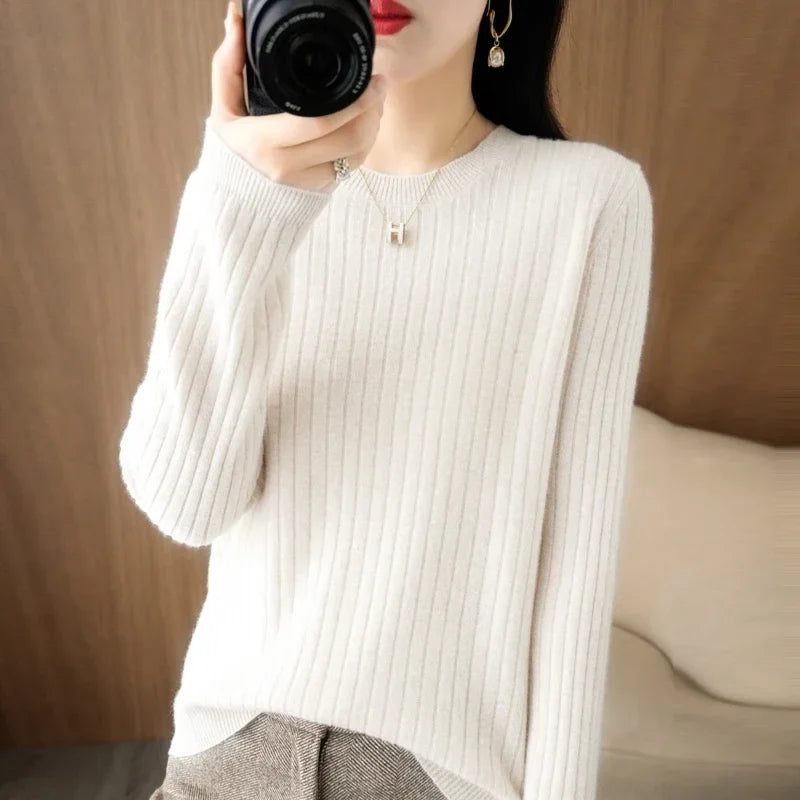 Ribstrikket Pullover