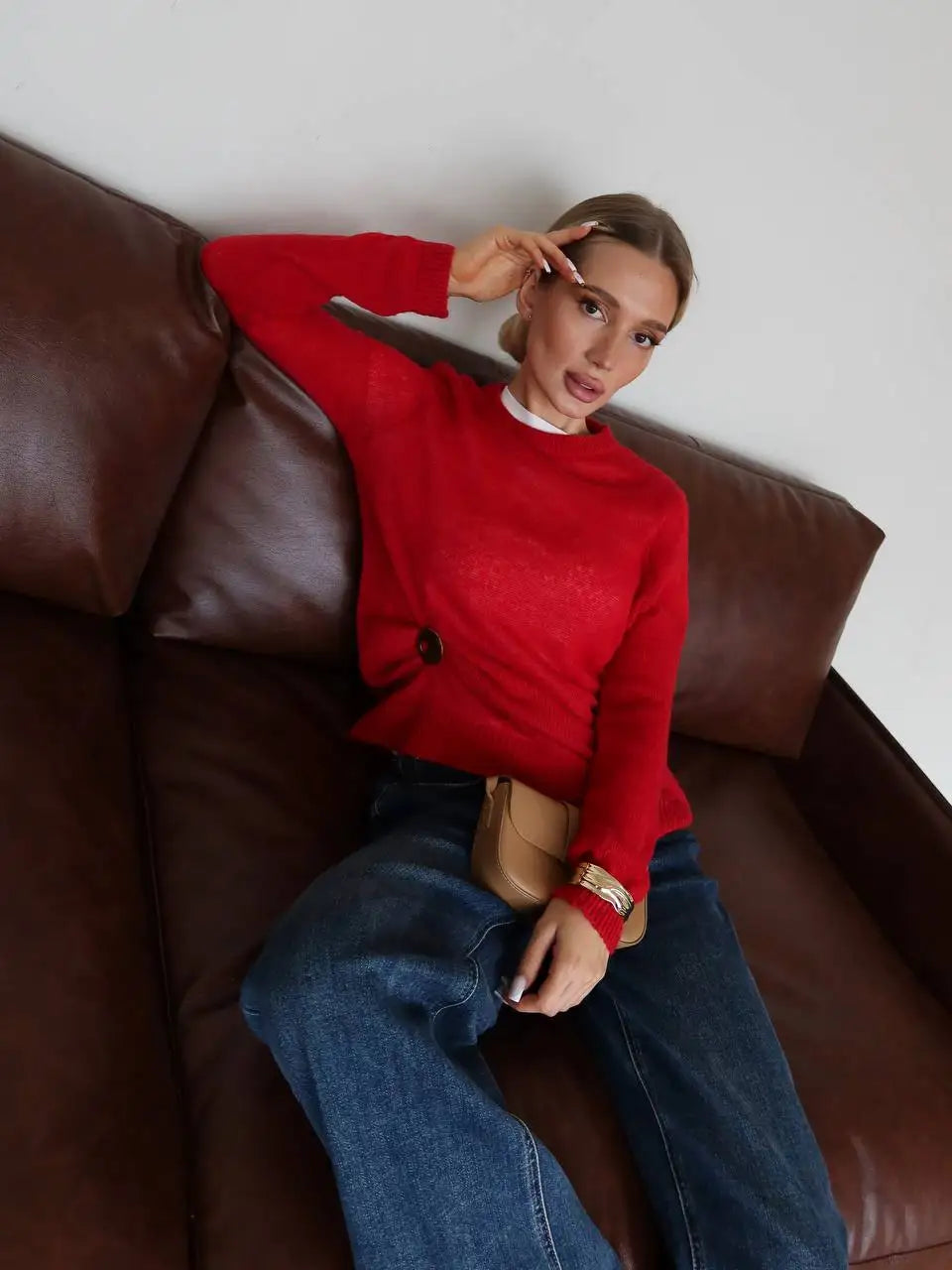 Finstrikket Slimfit-Sweater