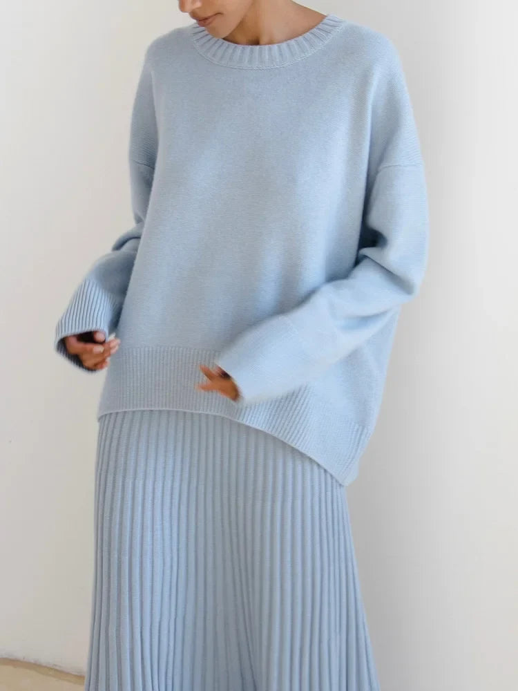 Oversized Striktrøje Med Ribkanter