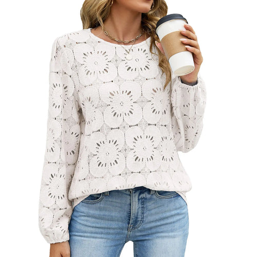 Bluse Med Blomstret Broderie Anglaise