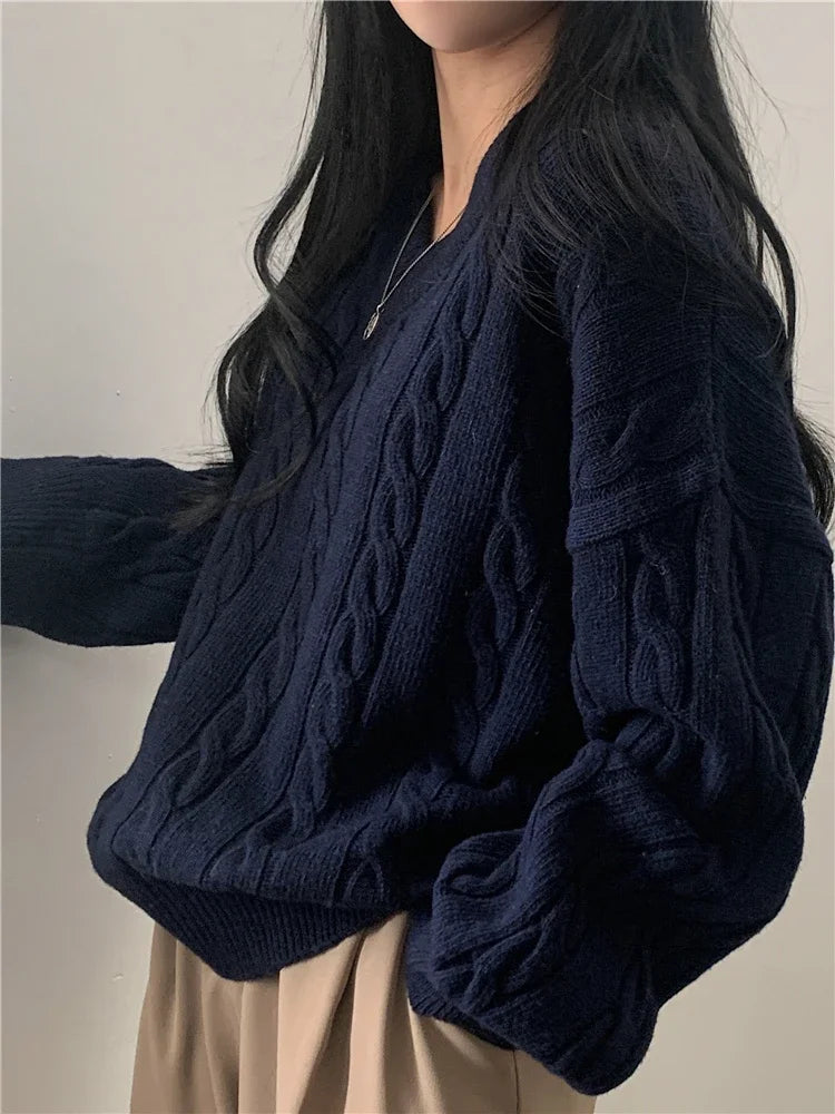 Oversized Kabelstrikket Sweater