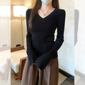 Finribbet V-Hals Pullover