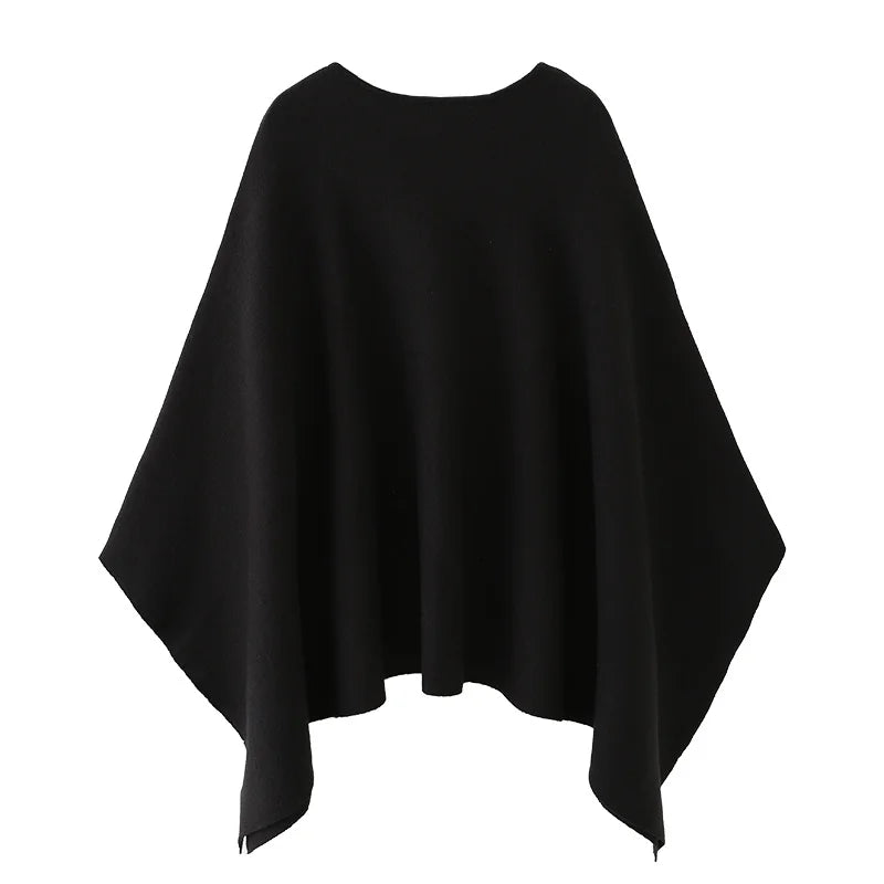 Oversized Cape-Striktrøje Med Flagermusærmer