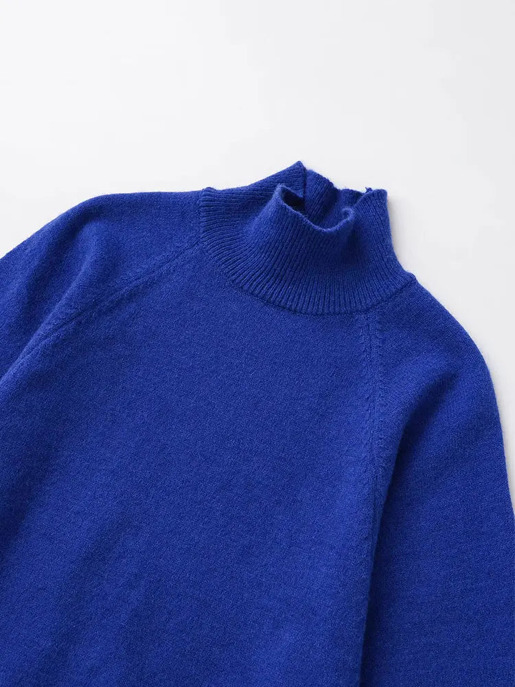 Strikbluse med Høj Hals
