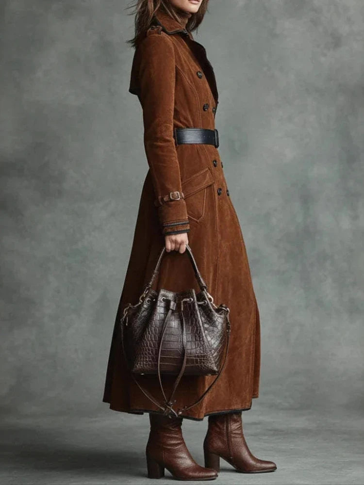 Trenchcoat i Imiteret Ruskind