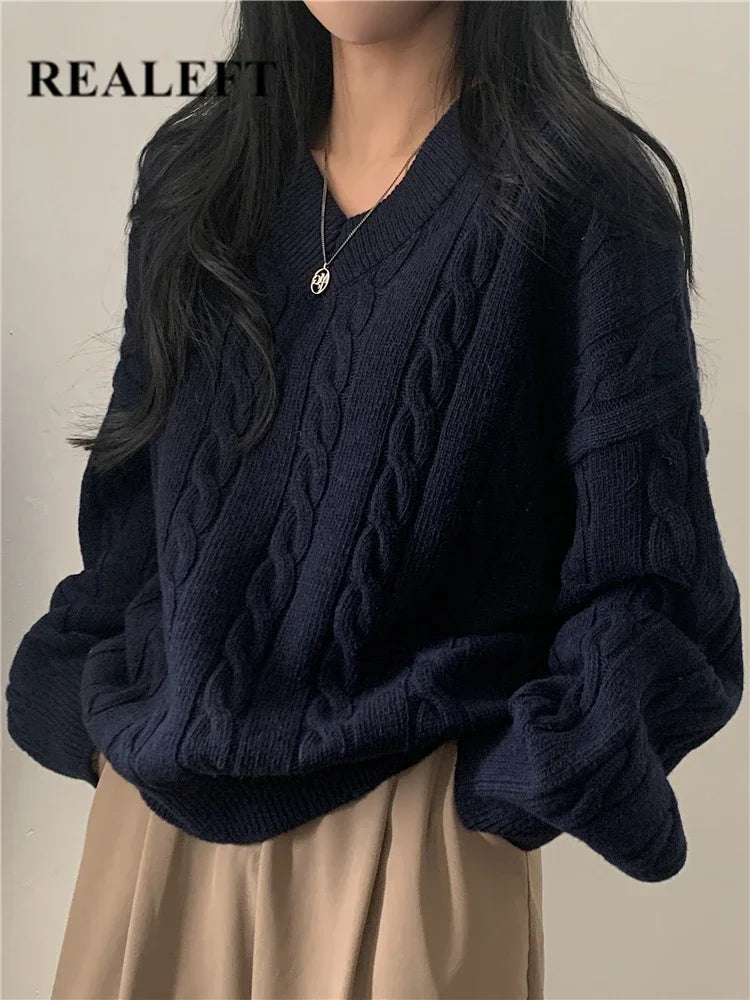 Oversized Kabelstrikket Sweater