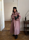 Lyserød Oversized Trenchcoat Med Trykknapper
