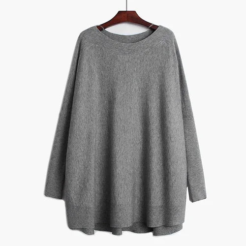 Oversized Tunika-Strik Med Flagermusærmer