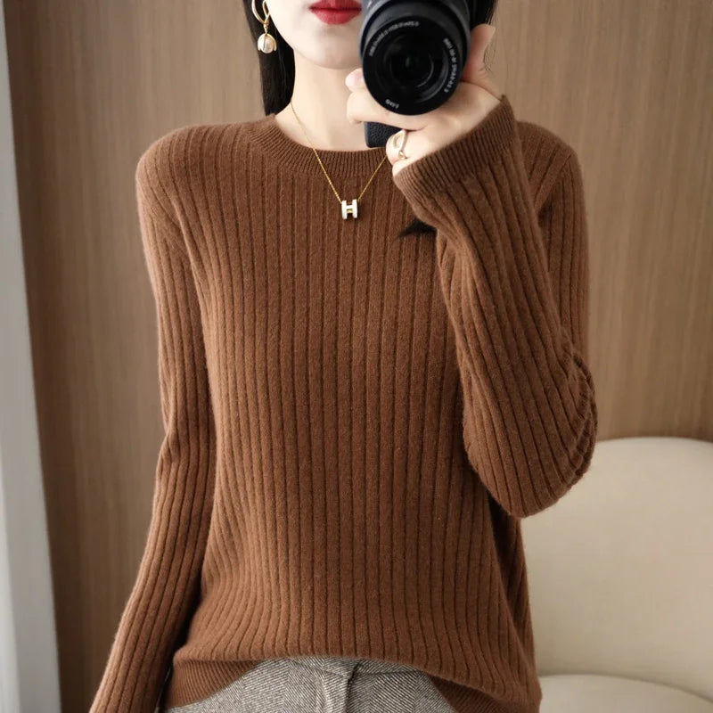 Ribstrikket Pullover