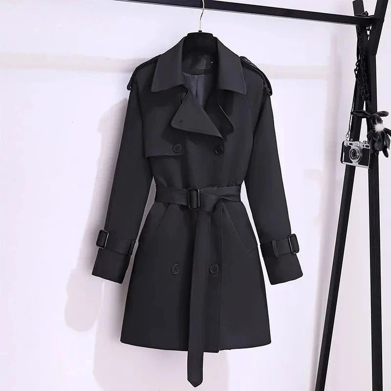 Dobbeltradet Trenchcoat Med Skulderstropper