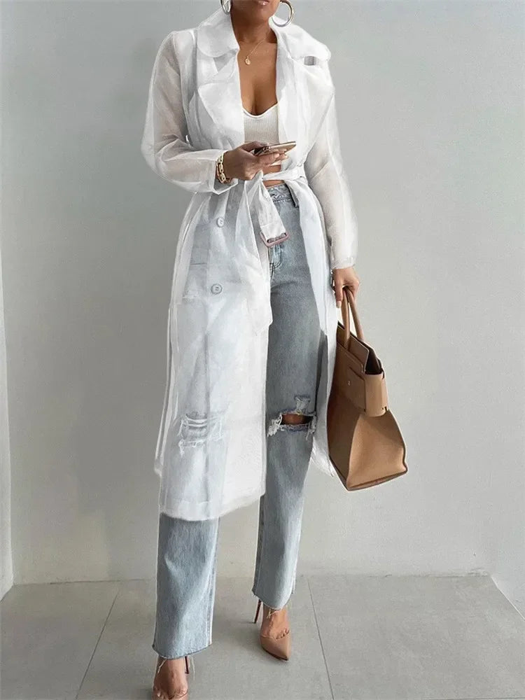 Transparent Trenchcoat Med Bælte