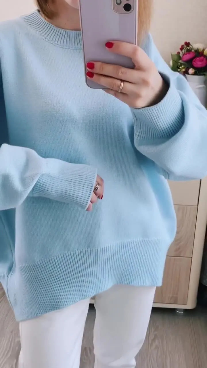 Oversized Striktrøje Med Ribkanter
