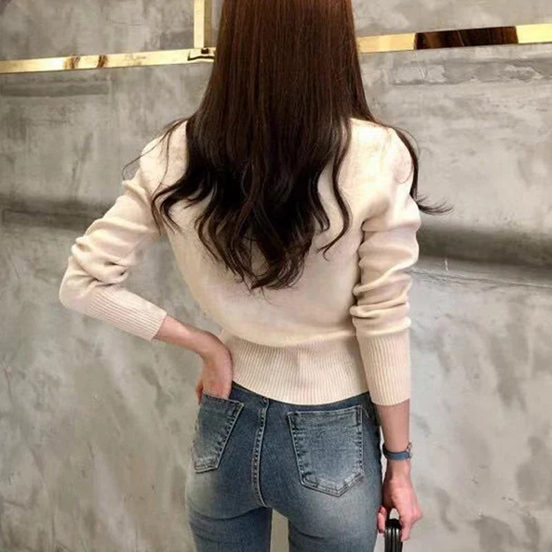 Strikket Cardigan Med Guldfarvede Knapper