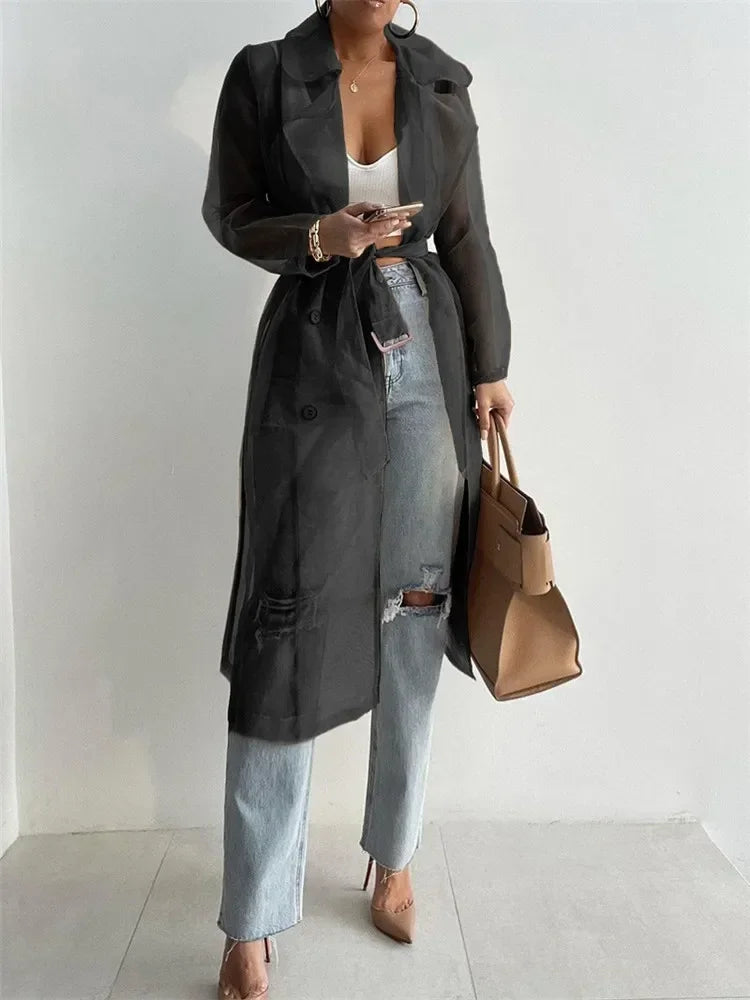 Transparent Trenchcoat Med Bælte